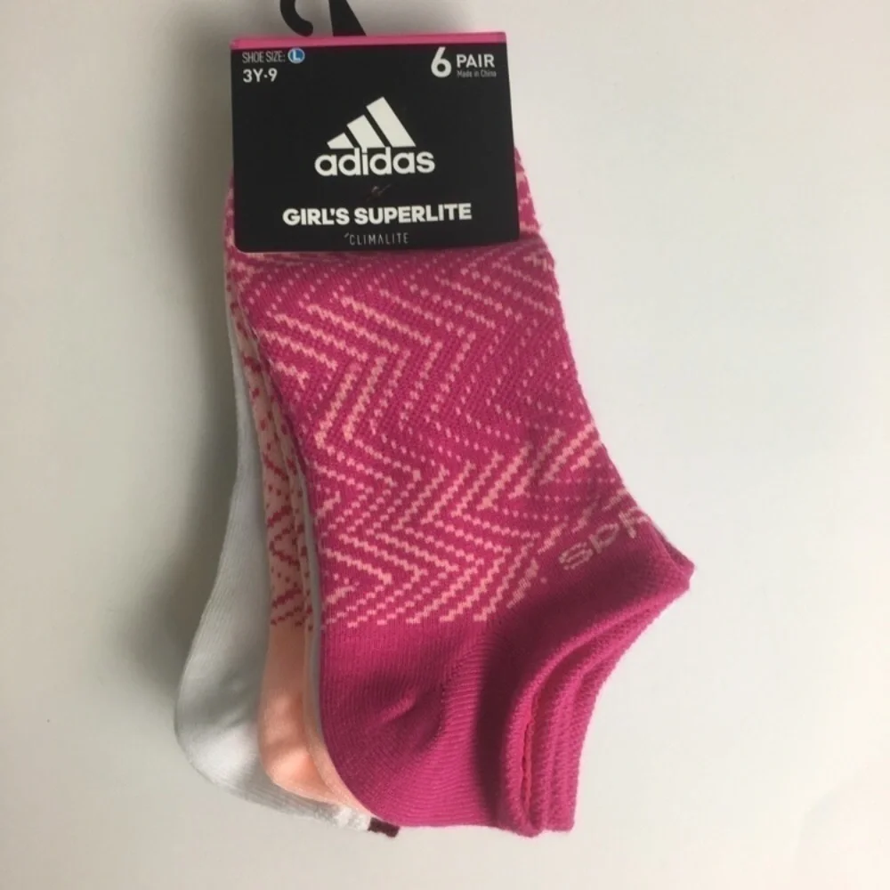 Adidas NWT No Show Superlite Socks 6-Pair Accessories Gym Workout Fall Winter